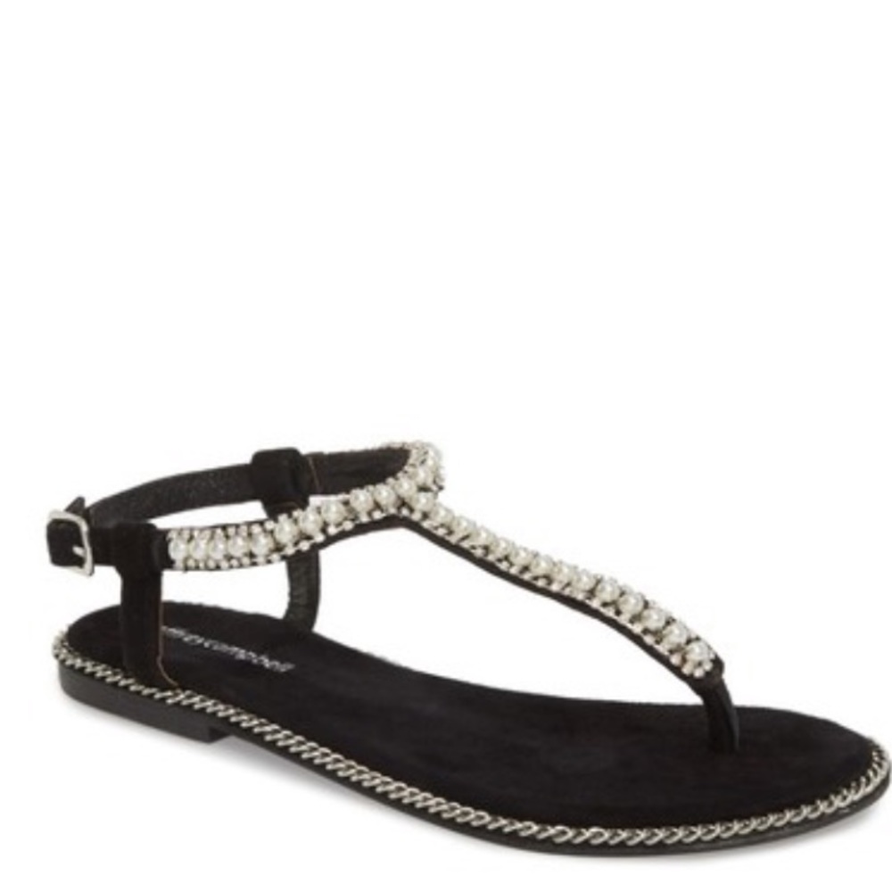 Jeffrey Campbell embellished pearl suede sandal